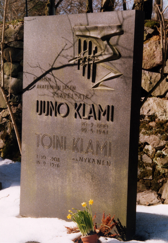  Klami Uuno (Helsingfors, Sandudds gamla begravningsplats 7–2–2)