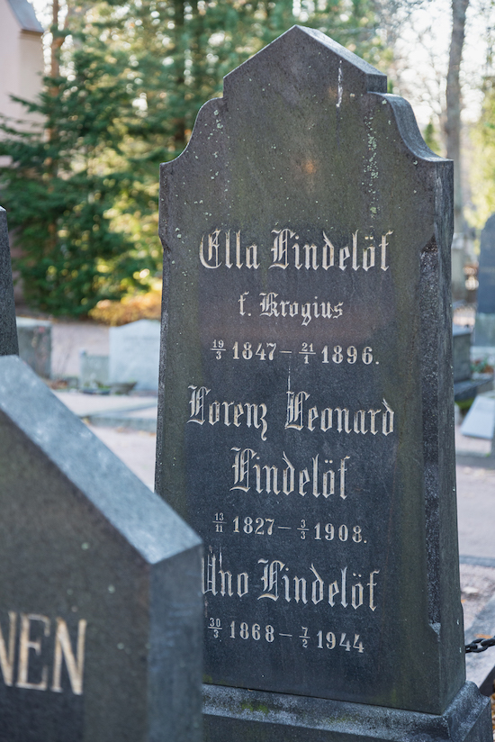 Lorenz Leonard Lindelöf (Helsingfors, Sandudds gamla begravningsplats 16–3–)