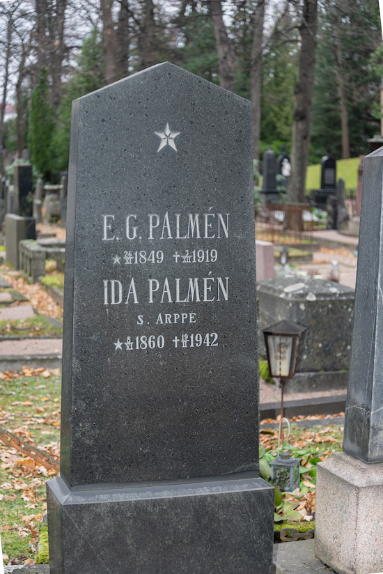 Ernst Palmén (Helsingfors, Sandudds gamla begravningsplats 3–9–1)