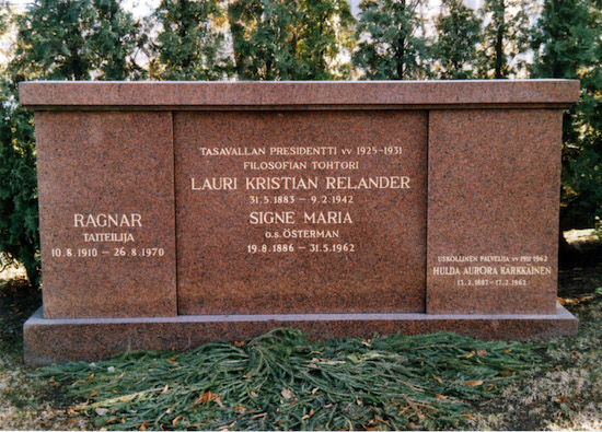 Lauri Relander (Helsingfors, Sandudds nya begravningsplats 28–2–15)