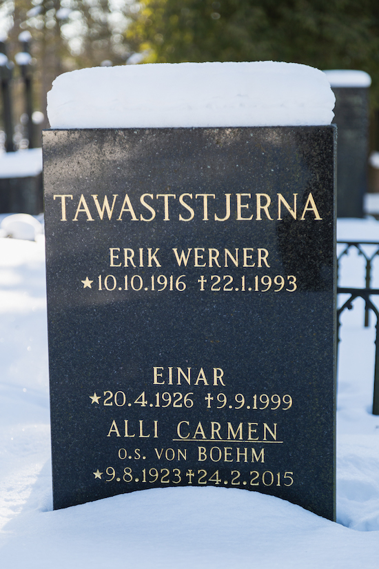 Erik Tawaststjerna (Helsingfors, Sandudds gamla begravningsplats 15–24)