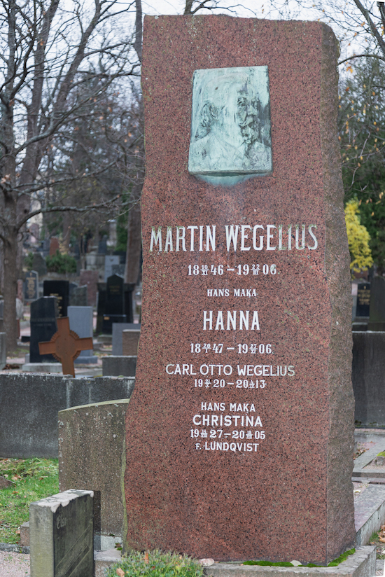Martin Wegelius (Helsingfors, Sandudds gamla begravningsplats 12–14)