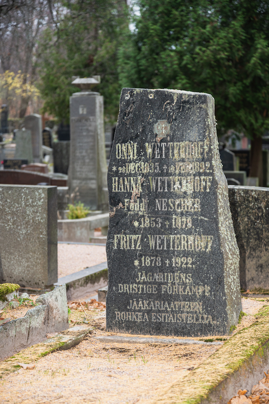 Fritz Wetterhoff (Helsingfors, Sandudds gamla begravningsplats 14-5-)